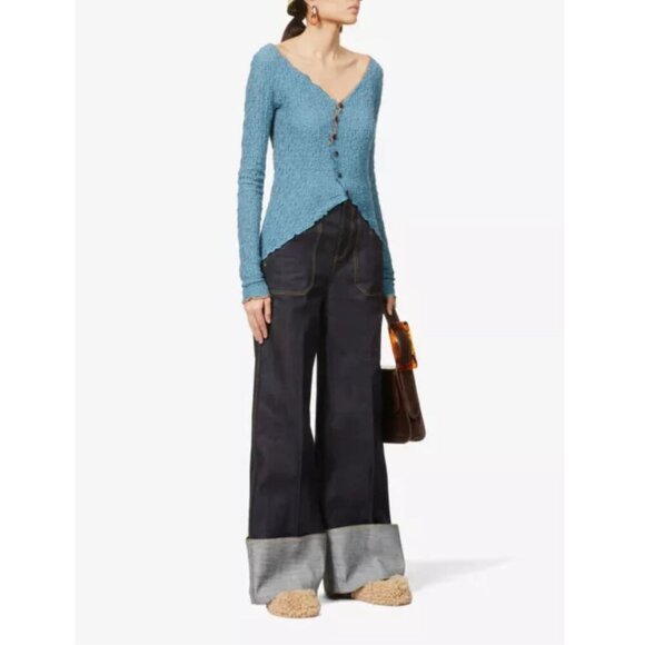 NWT Andersson Bell Indigo Selvedge Mona Turn-Up Jeans size XS - Picture 1 of 8